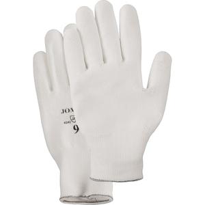 White Knit Palm Coated Gloves - Large/9, Small/7, Medium/8, X-Large/10, HPPE, Polyurethane, Dipped Palm, EN 388 Level 2, Unrated, Unrated, Unrated, Unrated, White on white, 144, Knit