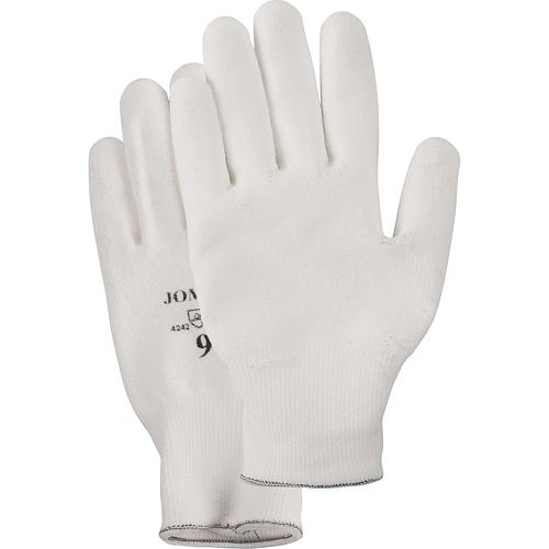 White Knit Palm Coated Gloves - Large/9, Small/7, Medium/8, X-Large/10, HPPE, Polyurethane, Dipped Palm, EN 388 Level 2, Unrated, Unrated, Unrated, Unrated, White on white, 144, Knit