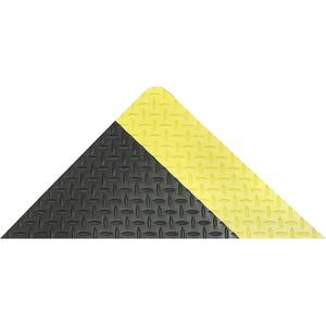 Saddle Trax™ Anti-Fatigue & Ergonomic Floor Mat - 2', 3', 1", Black/Yellow, Vinyl, Dry, Solid, Diamond, Beveled, NFSI
