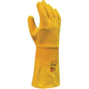 Nitty Gritty® Coated Gloves - Large/10, Non-Knit, Cotton, Rubber Latex, Full Dip, Unlined, Wrinkle, Pair, 72, Gauntlet