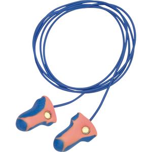 Howard Leight™ Laser-Trak™ Single-Use Detectable Earplugs - Corded, 33, One-Size, Meets/Exceeds CSA Class AL, Pair - Polybag, 100, Corded, Polybag, Box