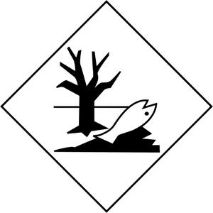 Marine Pollutant Mark TDG Shipping Labels - Black on White, 4", 4", Non Removable, Roll, Square, Environmental Pollutant, Vinyl