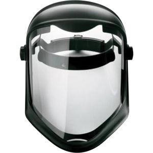 Uvex® Bionic™ Shield - 8-1/2", 16-1/2", 0.06", Polycarbonate, Clear, Ratchet, Meets/Exceeds CSA Z94.3, Clear anti-fog hardcoat faceshield