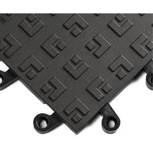 ErgoDeck® Ergonomic Flooring System No. 562 - 1-1/2', 1-1/2', 7/8", Black, PVC, Dry/Wet/Oily, Solid, Abrasive, Modular Mat, Lifetime