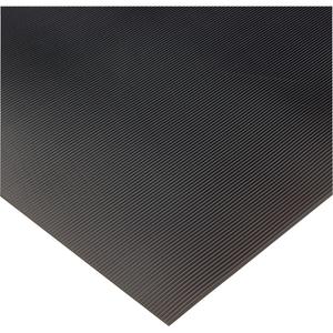 Non-Conductive Corrugated Switchboard No.702 Matting - 2', 75', 1/4", Black, PVC, Solid Mat, Switchboard Mat, Corrugated Pattern, Dry
