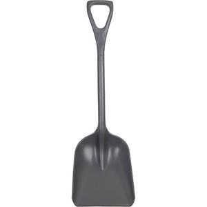 Safety Shovels - Industrial Shovels (One-Piece) - D-Grip, 14", 10", 38", Grey, 10 x 6 x 38