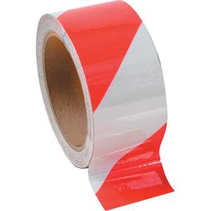 Hazard Warning Tape - Non-Laminated - Red and White, Vinyl, 2", 108', NON-LAMINATED