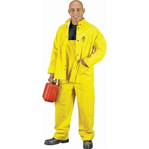 Lightweight Flame Retardant Rainsuit - Large, High Visibility Yellow, None, 0.35 mm