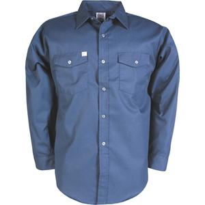 Work Shirts - Poly-Cotton, Small, Medium, Large, X-Large, 2X-Large, 3X-Large, Navy Blue, Men's, Long Sleeve
