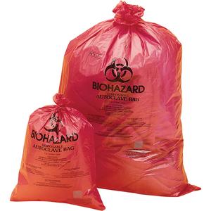 Hazardous Waste Disposal Bags - Bio-Hazard, 19", 14", Red/Orange, 200, X-Strong, 0.0317 mm, 15 L (4 Gal.), 2 to 4