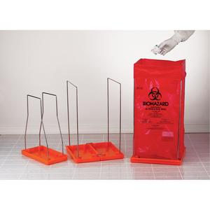 Clavies® Bag Holders - Bio-Hazard, 14", 14", Orange, X-Strong, 21.5", 24" x 30", Medium
