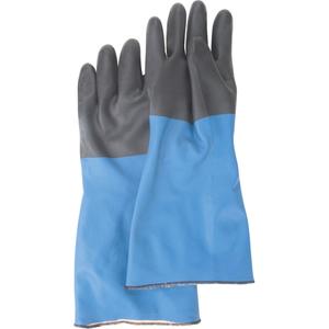 Temp-Tec® Insulated Gloves - X-Large/10, Medium/8, Large/9, 17", Winter Weight, Rolled, Neoprene, Cotton, EN 374:2016-1 Type A/EN 374:2016-2, ACLMNS, 6, Rough, Black/Blue