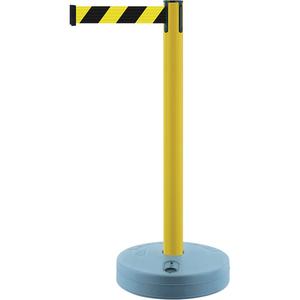 Outdoor TensaBarrier® Barrier Post - 37", Plastic, Yellow, Black/Yellow, 7.5', Blank, Yellow, POST/TAPE COMBINATION