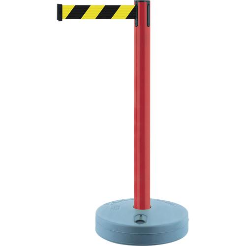 Outdoor Tensabarrier® Unit - 37", Plastic, Red, Black/Yellow, 7.5', Blank