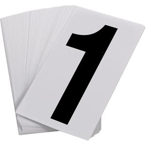 Pressure Sensitive Numbering - 1, Black on White, 3-1/2"