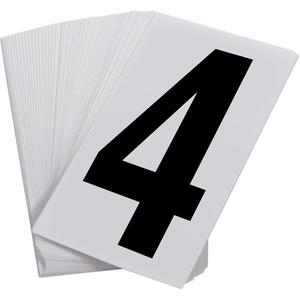 Pressure Sensitive Numbering - 4, Black on White, 3-1/2"