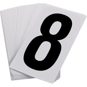 Pressure Sensitive Numbering - 8, Black on White, 3-1/2"