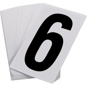Pressure Sensitive Numbering - 6, Black on White, 3-1/2"