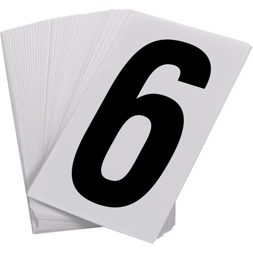 Pressure Sensitive Numbering - 6, Black on White, 3-1/2"