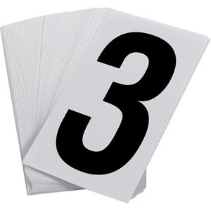 Pressure Sensitive Numbering - 3, Black on White, 3-1/2"