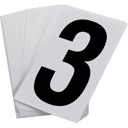 Pressure Sensitive Numbering - 3, Black on White, 3-1/2"