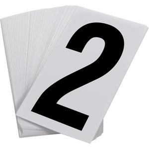 Pressure Sensitive Numbering - 2, Black on White, 3-1/2"