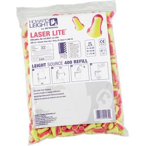 Howard Leight™ Laser Lite® Single-Use Earplugs - Uncorded, 32, One-Size, Meets/Exceeds CSA Class AL, Bulk - Polybag, 10, BULK REFILLS, 200, Package