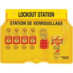 Lockout Station - Included, Thermoplastic, 4, Station with  Zenex™ Padlocks