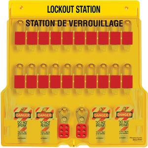 Lockout Station - Included, Aluminum, 20, Station with American Lock<sup>R</sup> Aluminum Padlocks