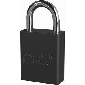 Anodized Padlock - Safety Padlock, 1-1/2", 1/4", 1", 3/4", Aluminum, Steel, Black, Blue, Green, Orange, Red, Yellow, Brown, Clear, Purple, Keyed Different, 0.25, 0.4 lbs., A1105 SERIES, 1.75"
