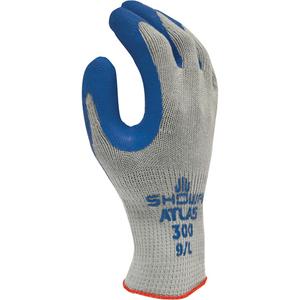 Atlas Fit® 300 Coated Gloves - Large/9, Small/7, Medium/8, X-Large/10, 10, Polyester/Cotton, Rubber Latex, Dipped Palm, Unlined, Rough textured, Pair, 144, Knit