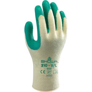 String Knit Gloves - Large/9, X-Small/6, Small/7, X-Large/10, 10, Polyester/Cotton, Rubber Latex, Dipped Palm, Unlined, 144, Green, Knit, Pair