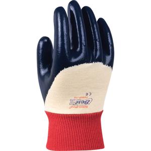 Nitri-Pro® Gloves - Medium/8, Large/9, X-Large/10, Non-Knit, Cotton/Jersey, Nitrile, Dipped Palm, Unlined, Rough, Pair, 72, Safety