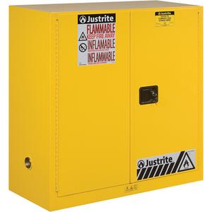 Sure-Grip® Ex Flammable Storage Cabinets - Manual, 30 gal., 45 gal., 43", 18", 44", 2, 1, NFPA/OSHA/FM, Steel, Yellow