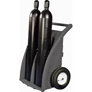Dual-Cylinder Dollies - Plastic, 23-1/2", 45", 36", 500 lbs., Rubber, 23" W x 12"L, 500 lbs.