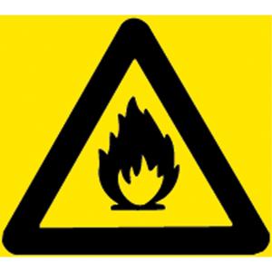 Right-to-Know Inflammable Pictogram Labels - Vinyl, Sheet, 3/4", 3/4"