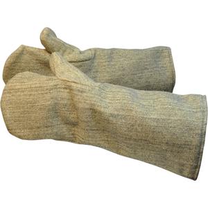 Carbo-King™ Heat Protective Mitts - Large, 15 oz., Aramid, Wool, 2100° F (1149° C), Slip-On, 18", Pair