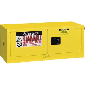 Sure-Grip® EX Piggyback Flammable Safety Cabinet - Manual, 12 gal., 17 gal., 43", 18", 18", 2, 0, NFPA/OSHA/FM, Steel, Yellow