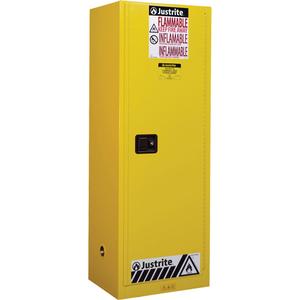 Sure-Grip® EX Slimline Flammable Safety Cabinet - Manual, Self-Closing, 22 gal., 23.25", 18", 65", 1, 3, NFPA/OSHA/FM, Steel, Yellow