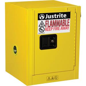 Sure-Grip® EX Countertop Flammable Safety Cabinet - Manual, Self-Closing, 4 gal., 17", 17", 22", 1, 1, NFPA/OSHA, Steel, Yellow