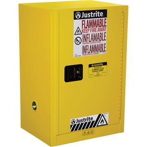 Sure-Grip® EX Compac Flammable Safety Cabinet - Manual, 12 gal., 15 gal., 23.25", 18", 35", 1, 1, NFPA/OSHA/FM, Steel, Yellow