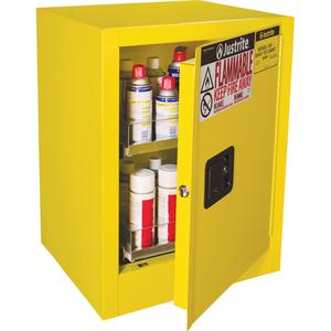 Sure-Grip® EX Benchtop Flammable Safety Cabinet - Manual, 24 gal., 21", 18", 27", 1, 2, NFPA/OSHA, Steel, Yellow