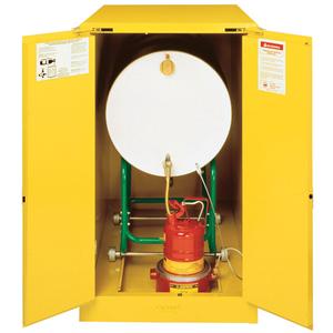 Sure-Grip® EX Horizontal Drum Storage Cabinets - 50", 30", 48", 1, Yellow, 55 US gal., Steel, 2 Doors, Manual, 48", 50", 30"