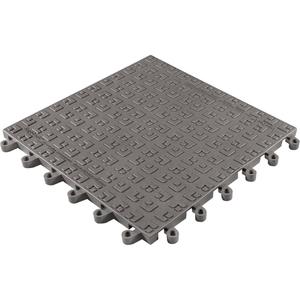 ErgoDeck® Soft No. 566 Matting - 1-1/2', 1-1/2', 7/8", Charcoal, PVC, Dry/Wet, Solid, Abrasive, Edging-Single Ramp, Lifetime