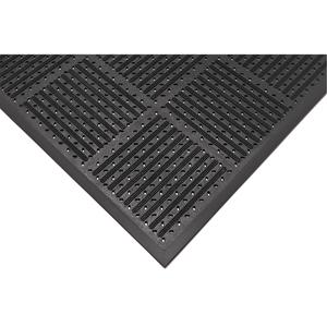 Outfront Reversible No. 227 Mat - 3', 6', Scraper, 7/16", Black, Rubber, Medium-Heavy, Slotted, Drainage Mat, 1 Year