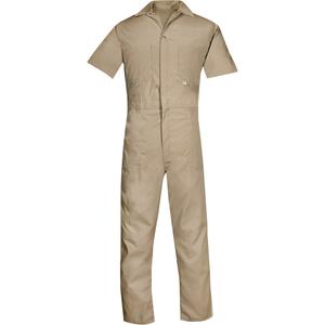 Short Sleeved Coveralls - Polyester/Cotton, 2X-Large (Tall), 3X-Large (Tall), Tan, Men's, Long