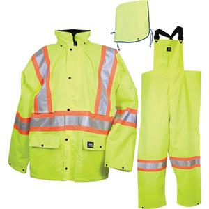 Waverley Packable Storm Suits - High Visibility Lime-Yellow, Silver/Orange, 2X-Large, Small, Medium, Large, X-Large, 3X-Large, Nylon, Meets/Exceeds CSA Z96 Class 3 - Level 2
