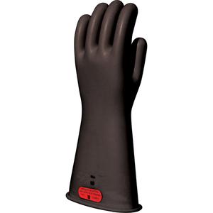 Black Natural Rubber Insulating Gloves - 8, 9, 10, 11, 14" L, 0, IEC EN60903/ASTM D120, Beaded, Pair, 1, Black