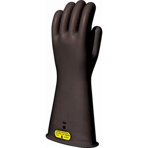 Black Natural Rubber Insulating Gloves - 8, 9, 10, 11, 14" L, 2, IEC EN60903/ASTM D120, Beaded, Pair, 1, Black