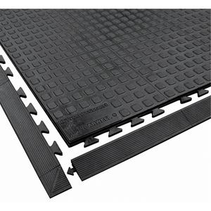 Rejuvenator Connect No. 502 Matting - 3', 3', 5/8", Black, Polyurethane, Dry, Solid, Waffle, Anti-Fatigue Mat, 10 Years